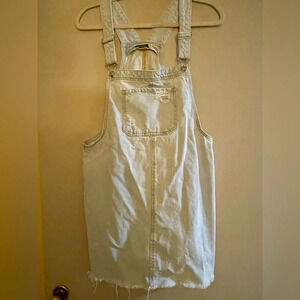 Wild Fable Overall Light Denim Raw Hem Distressed Skirt Size Large